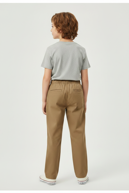 Pantalon Marron Ample Garçon Décontracté Coton - vue 2