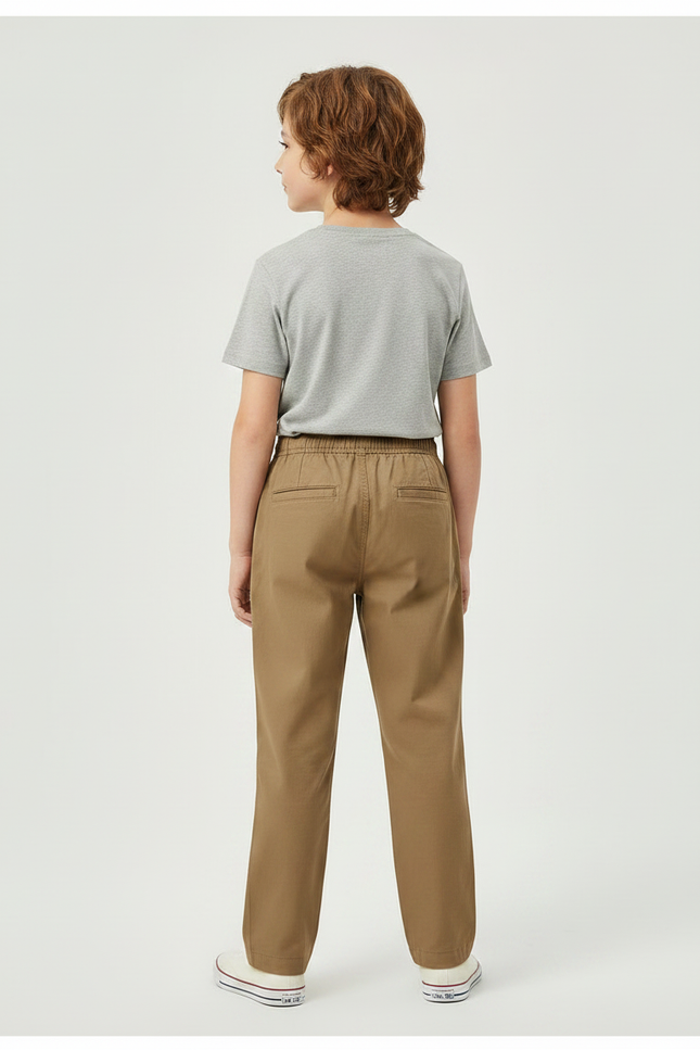 Pantalon Marron Ample Garçon Décontracté Coton - vue 2