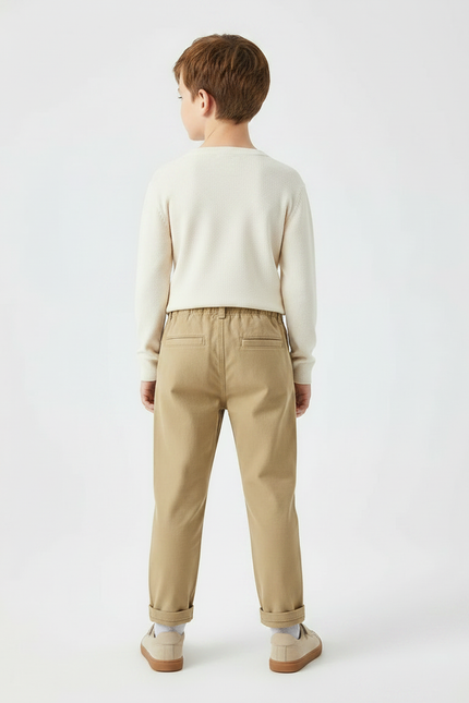 Pantalon Beige Et Marron - Gabardine - vue 2