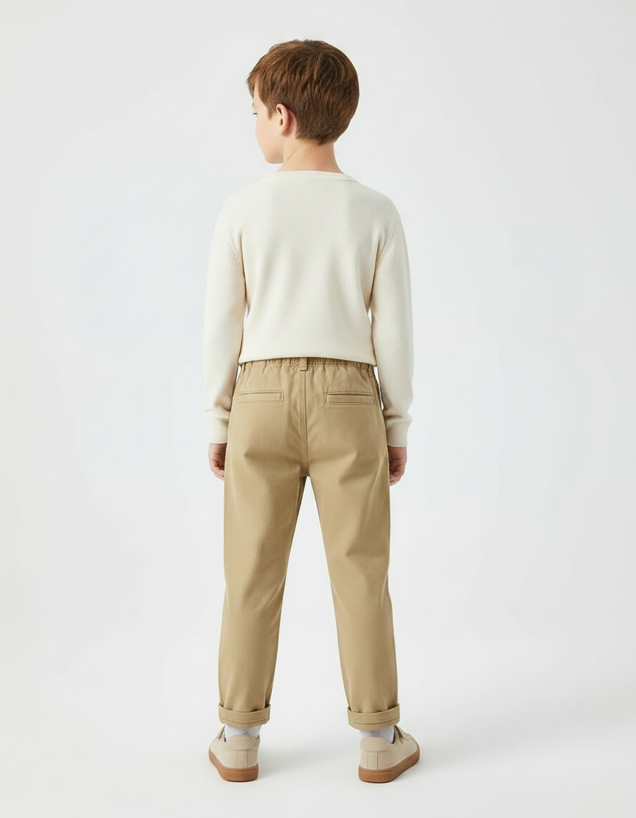 Pantalon Beige Et Marron - Gabardine - vue 2