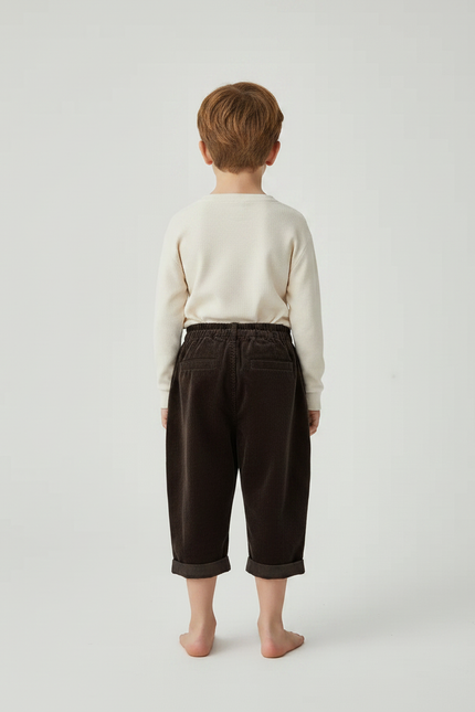Pantalon Marron E012 - Cordé - vue 2
