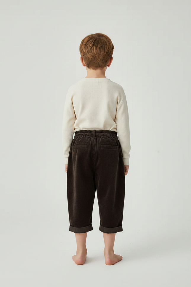 Pantalon Marron E012 - Cordé - vue 2