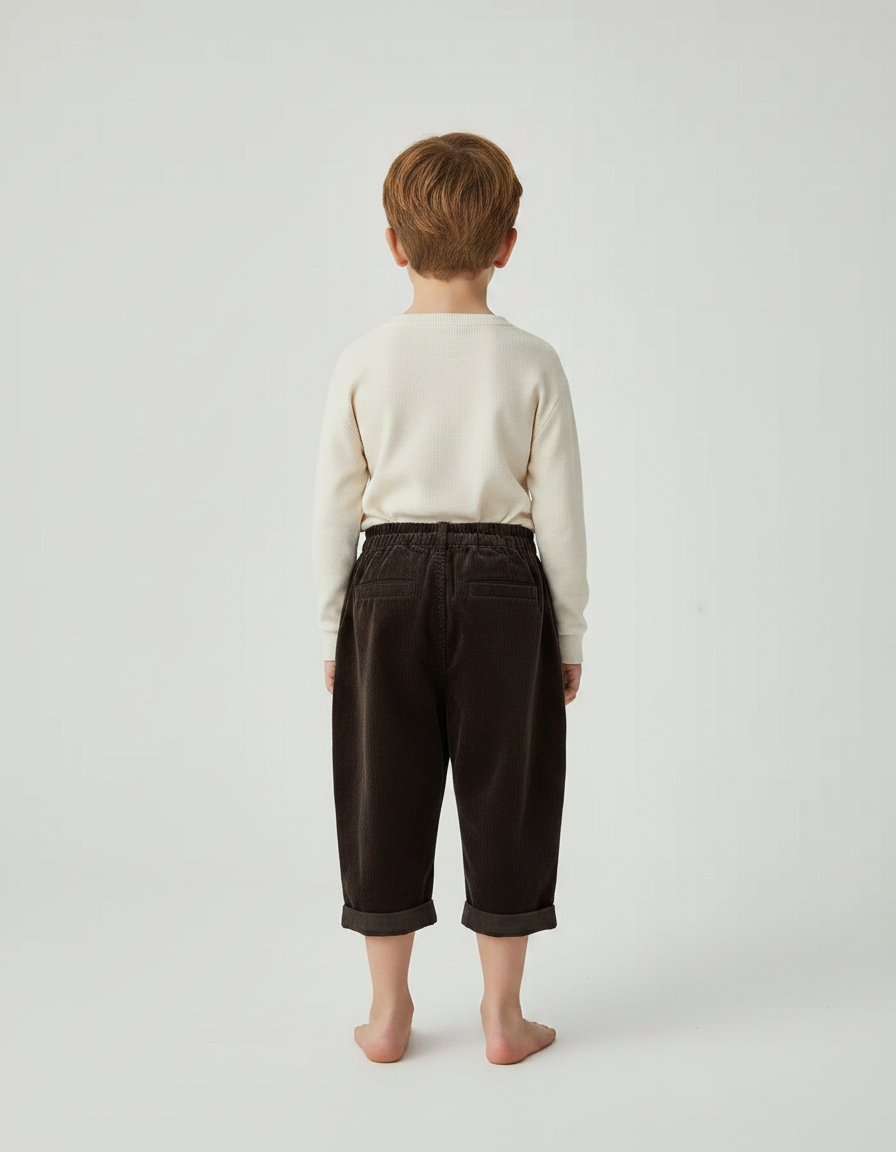 Pantalon Marron E012 - Cordé - vue 2