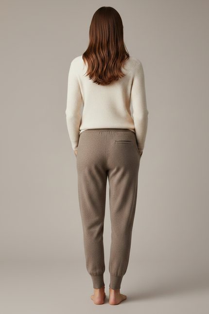 Pantalon Maille Marron - vue 2