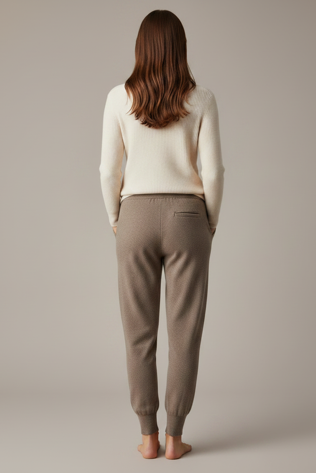 Pantalon Maille Marron - vue 2