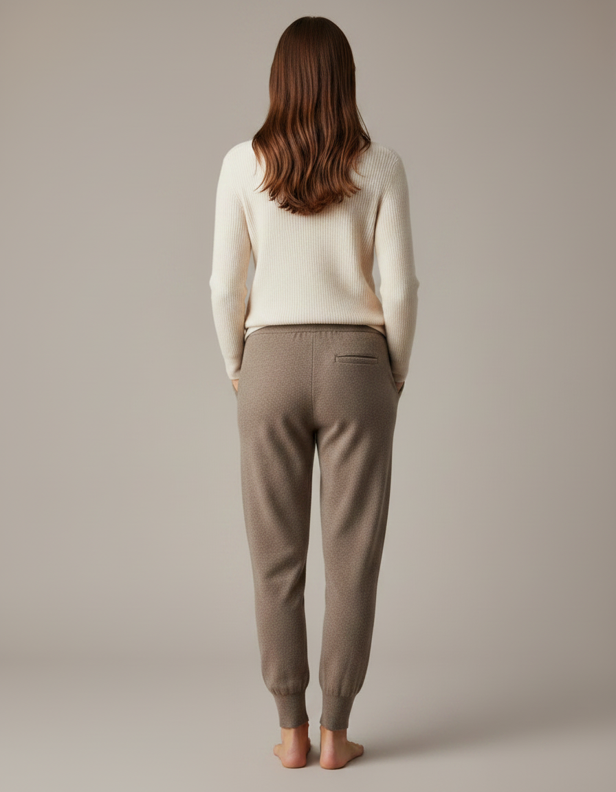 Pantalon Maille Marron - vue 2
