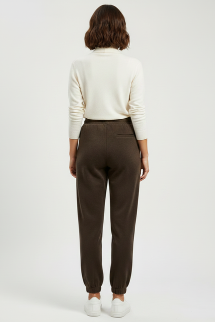 Pantalon Marron Polaire Doux Ample Décontracté Femme - Molleton - vue 2