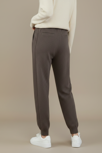 Pantalon Marron Cachemire Tricoté Chaud Décontracté Femme - Maille - vue 2