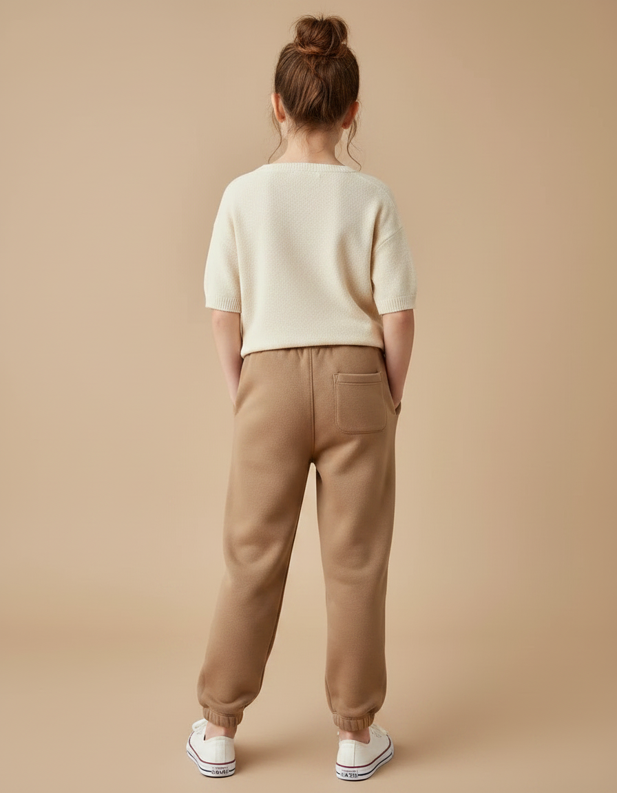 Pantalon Marron Molletonné Ample Confortable Enfant - vue 2