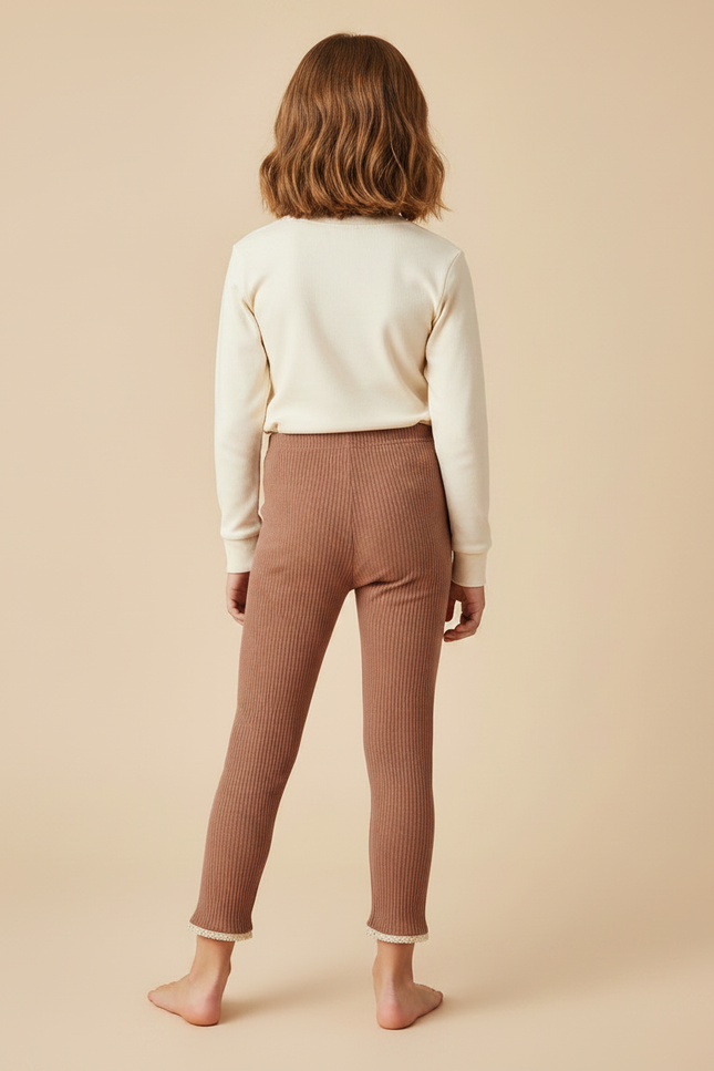 Pantalon Marron 6f03 - Maille - vue 2