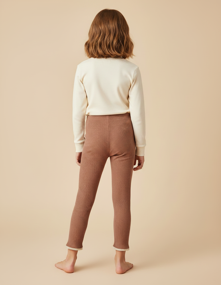 Pantalon Marron 6f03 - Maille - vue 2
