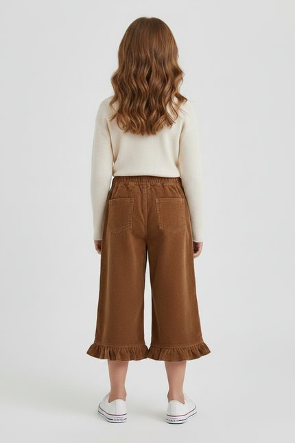 Pantalon Capri Marron - Cordé - vue 2