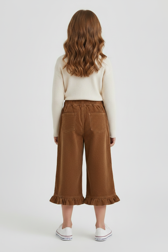 Pantalon Capri Marron - Cordé - vue 2