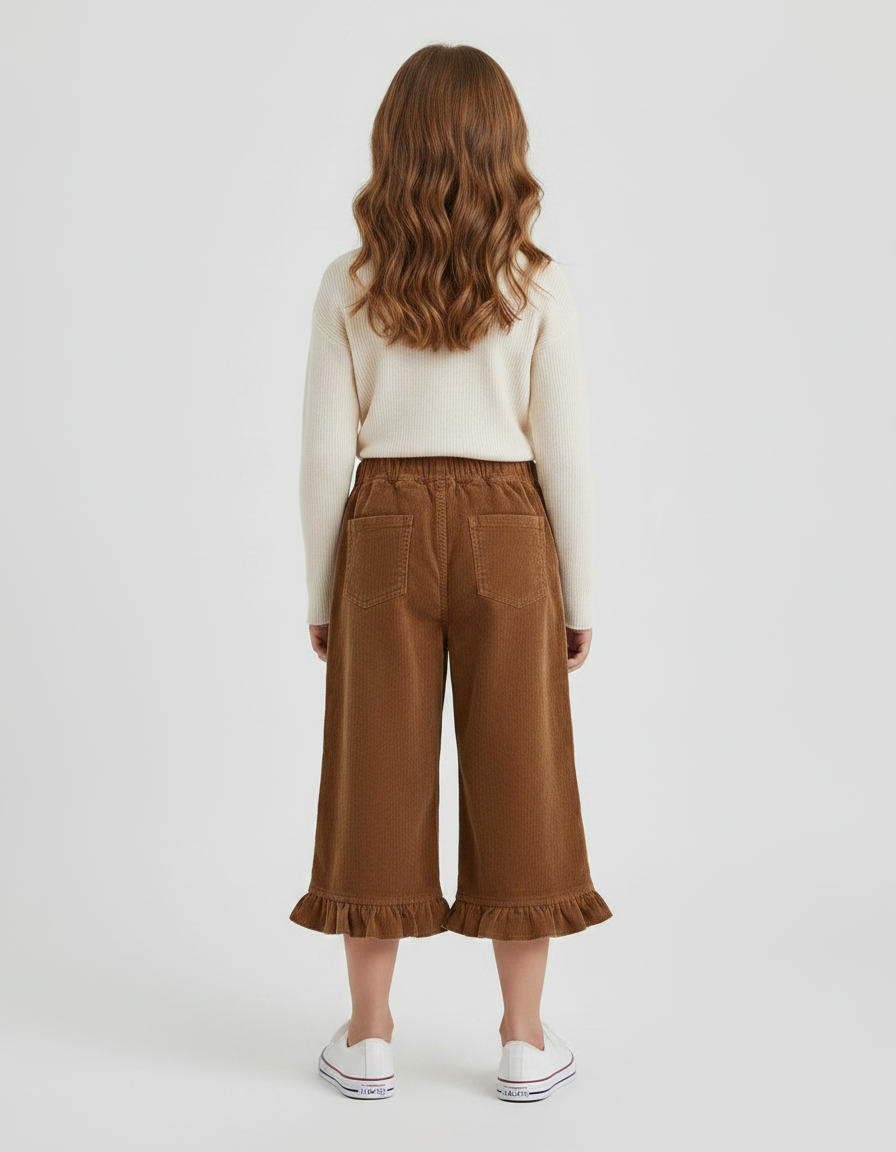 Pantalon Capri Marron - Cordé - vue 2