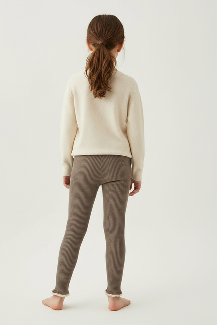 Pantalon Marron Fille - Maille - vue 2