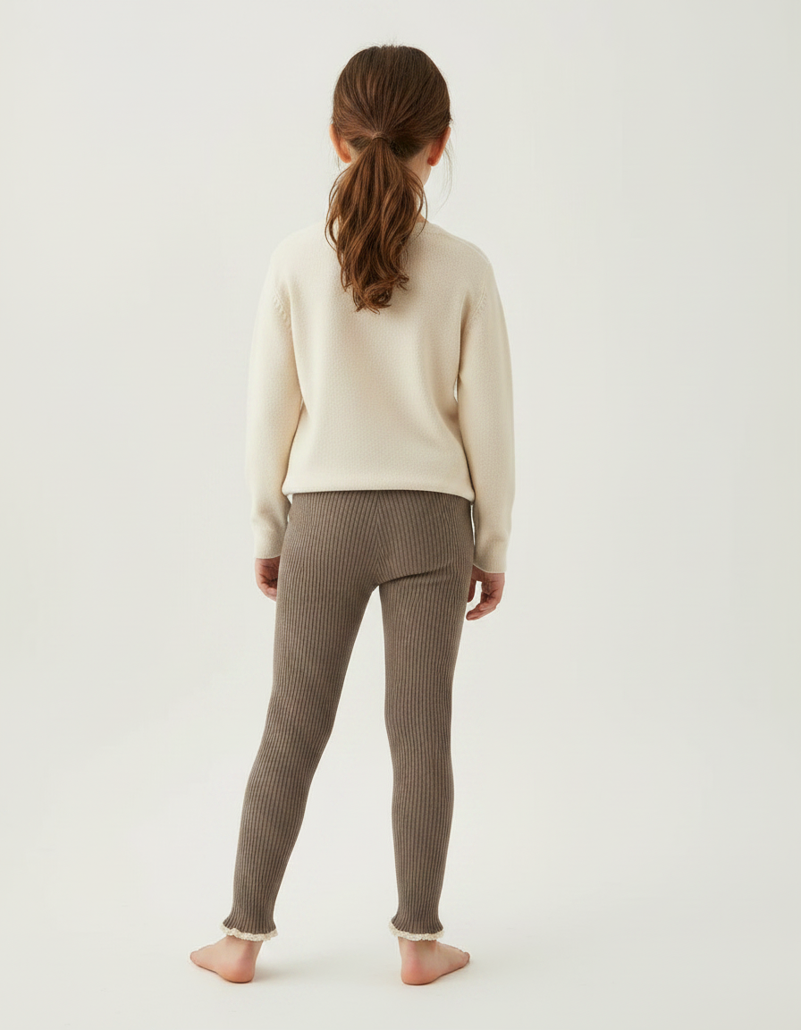 Pantalon Marron Fille - Maille - vue 2