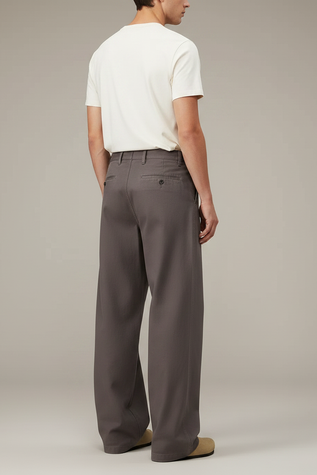 Pantalon Baggy Marron - Gabardine - vue 2