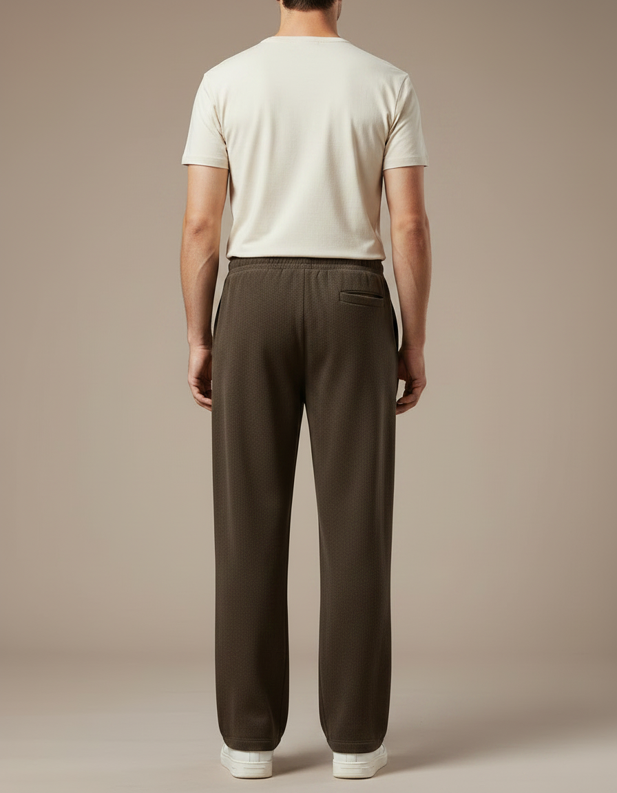 Pantalon Marron Ample Cordon Chaud Homme - Molleton - vue 2