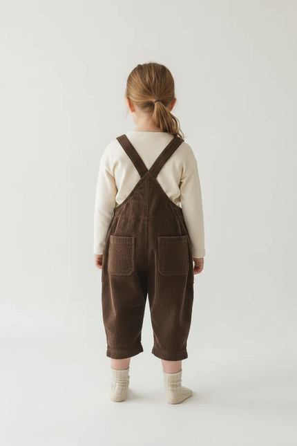 Combi Pantalon Marron - Cordé - vue 2