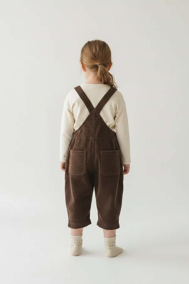 Combi Pantalon Marron - Cordé - vue 2