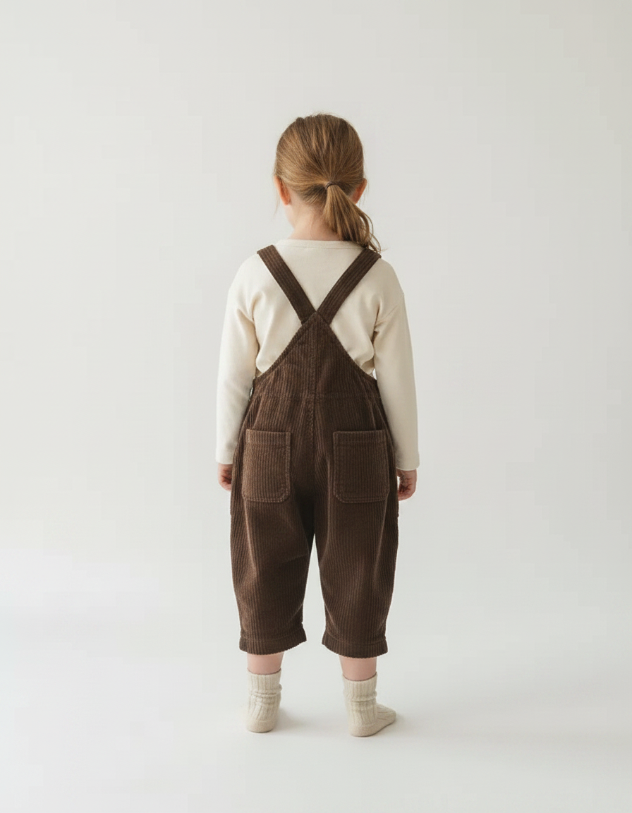 Combi Pantalon Marron - Cordé - vue 2