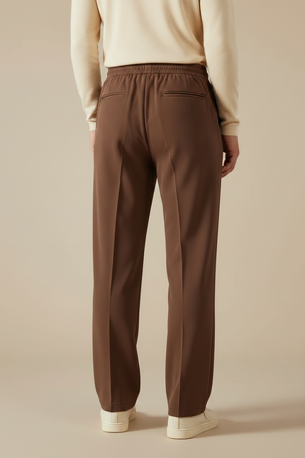 Pantalon Marron Décontracté Droit Cordon Élastique Homme - Polyester - vue 2