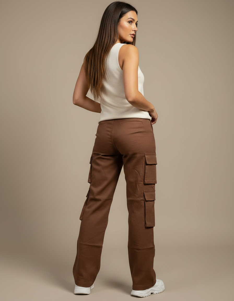 Pantalon Marron 51bf - Toile - vue 2