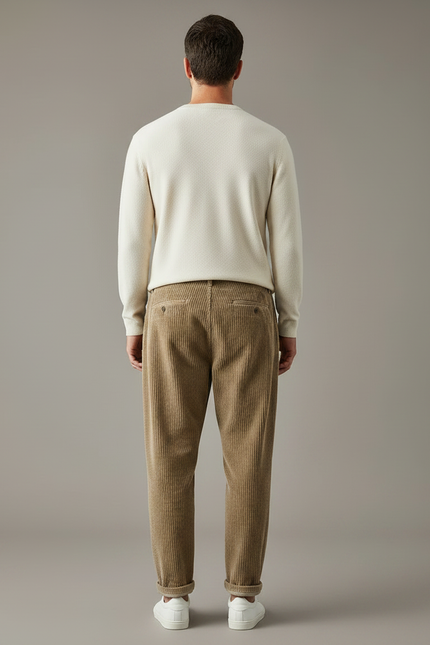 Pantalon Velours Côtelé Marron Homme - Cordé - vue 2