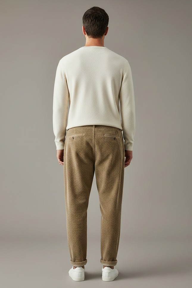 Pantalon Velours Côtelé Marron Homme - Cordé - vue 2