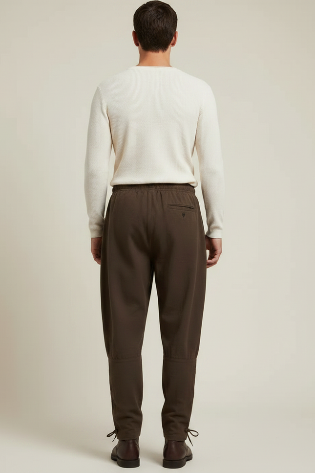 Pantalon Marron Ample Décontracté Cordon Homme Viking - Gabardine - vue 2