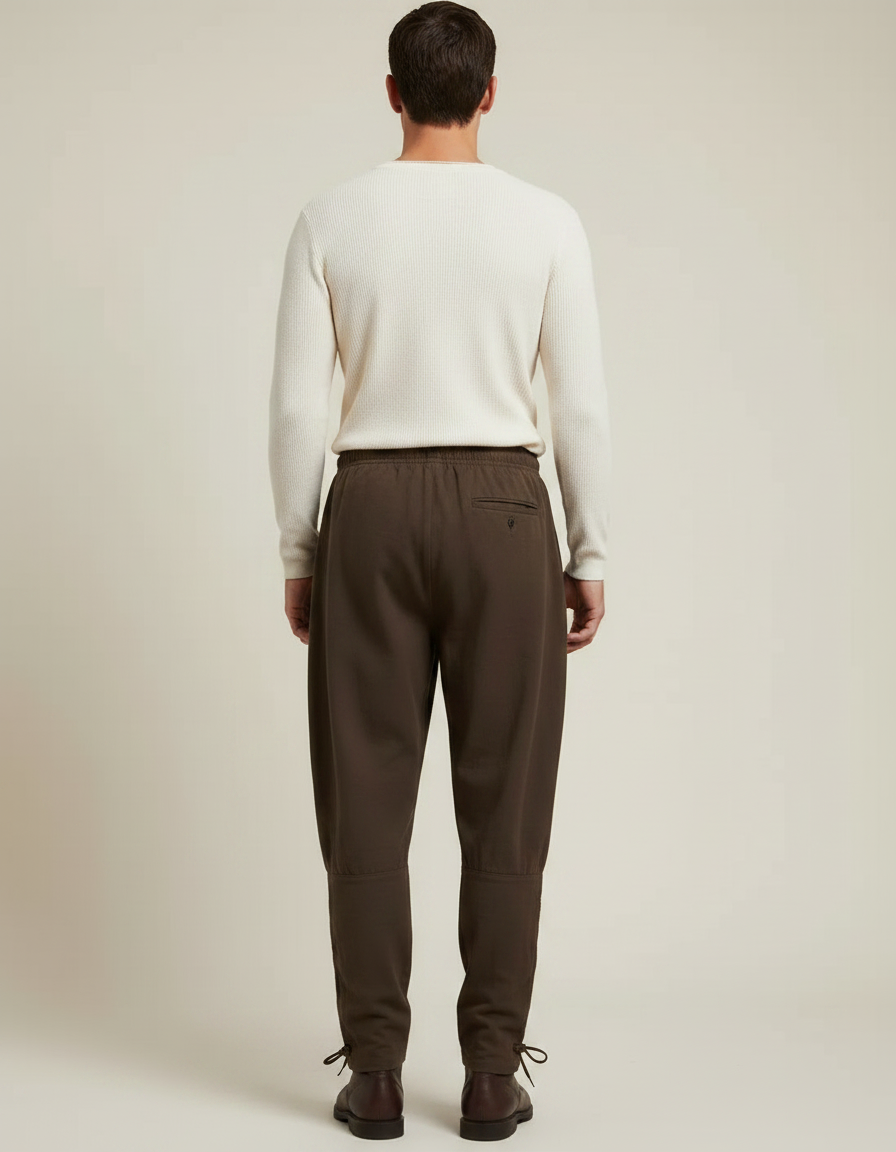 Pantalon Marron Ample Décontracté Cordon Homme Viking - Gabardine - vue 2