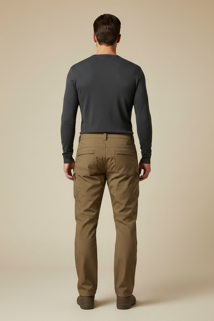 Pantalon Battle Marron - Kaki Gabardine - vue 2