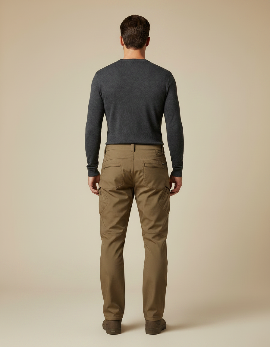 Pantalon Battle Marron - Kaki Gabardine - vue 2