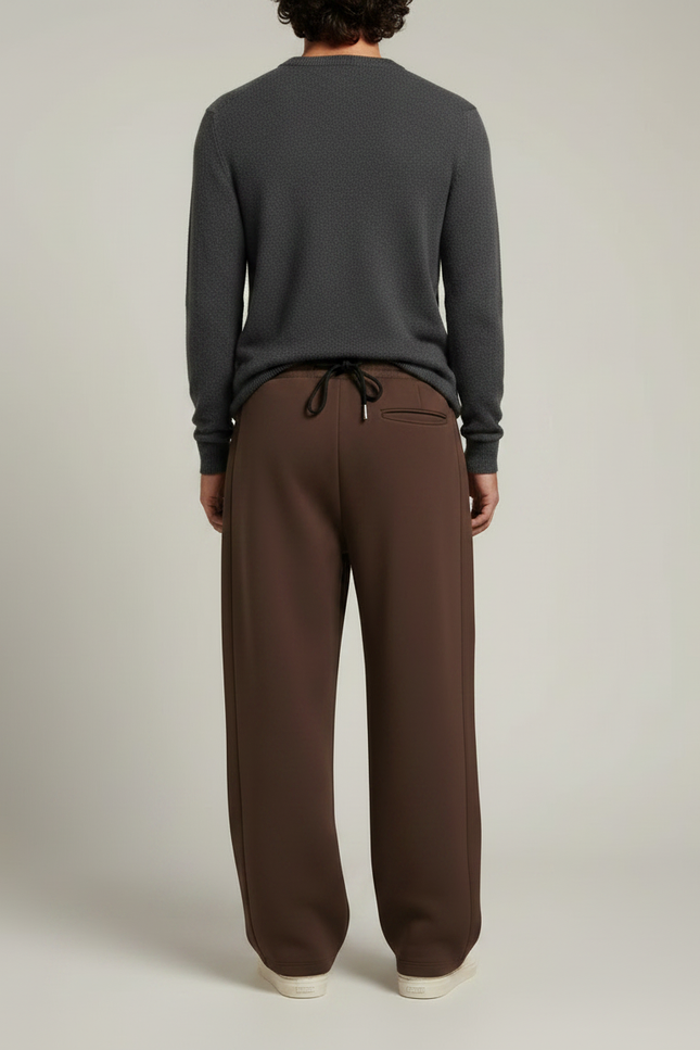 Pantalon Marron Ample Cordon Décontracté Fluide Homme - Molleton - vue 2