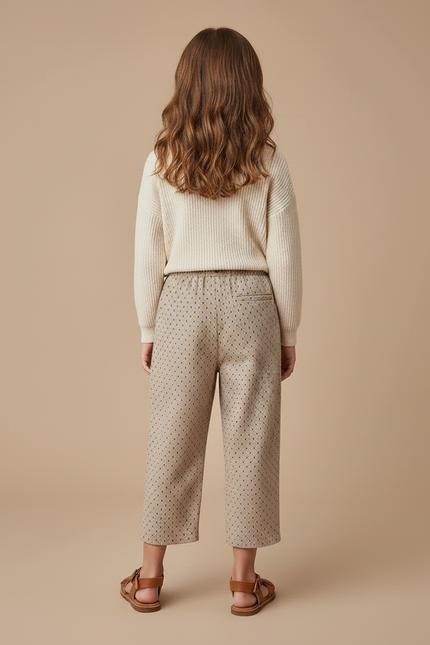 Pantalon Marron À Pois Coupe Ample Décontracté Enfant - Cordé - vue 2