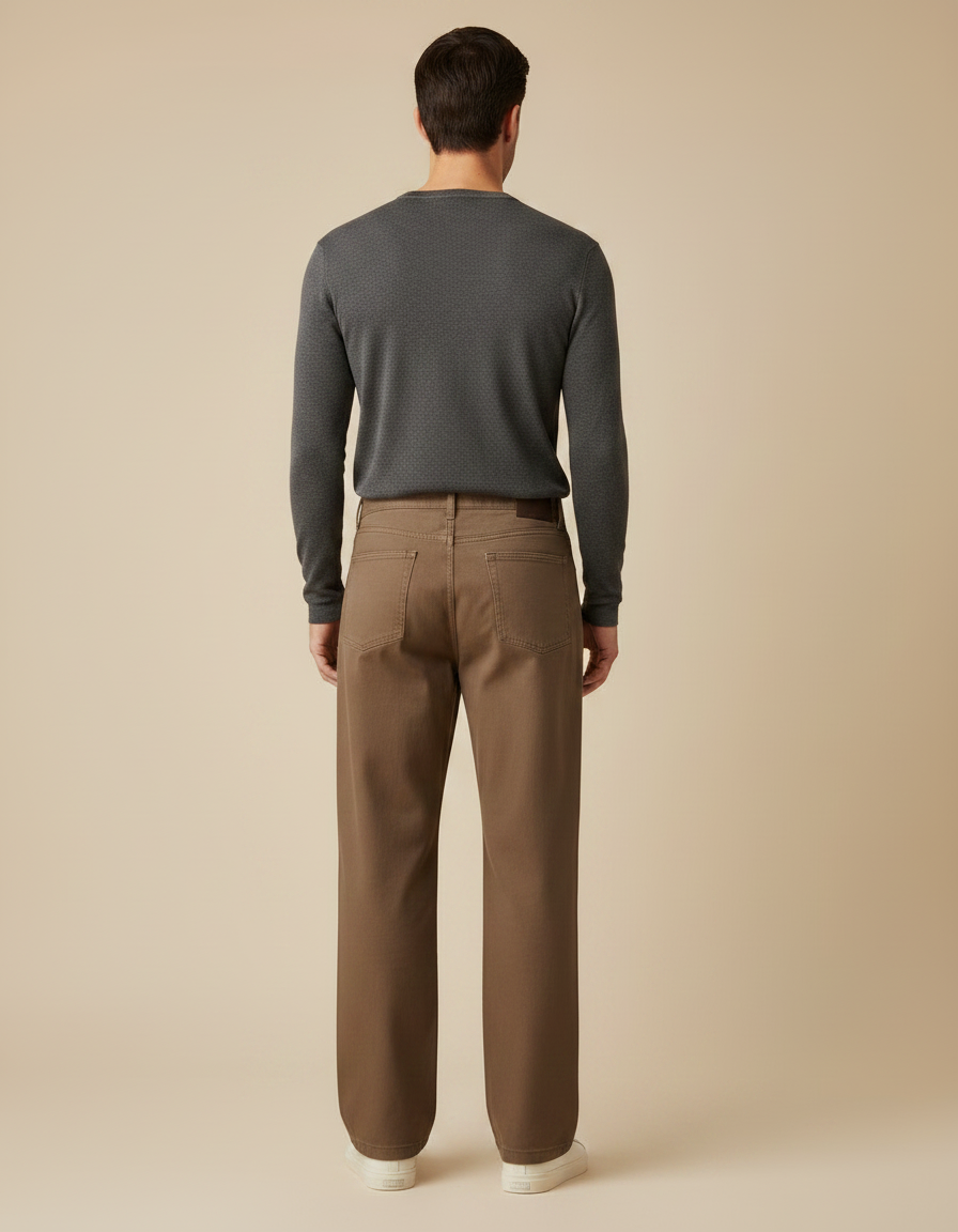 Pantalon Marron Foncé Homme - Jean - vue 2