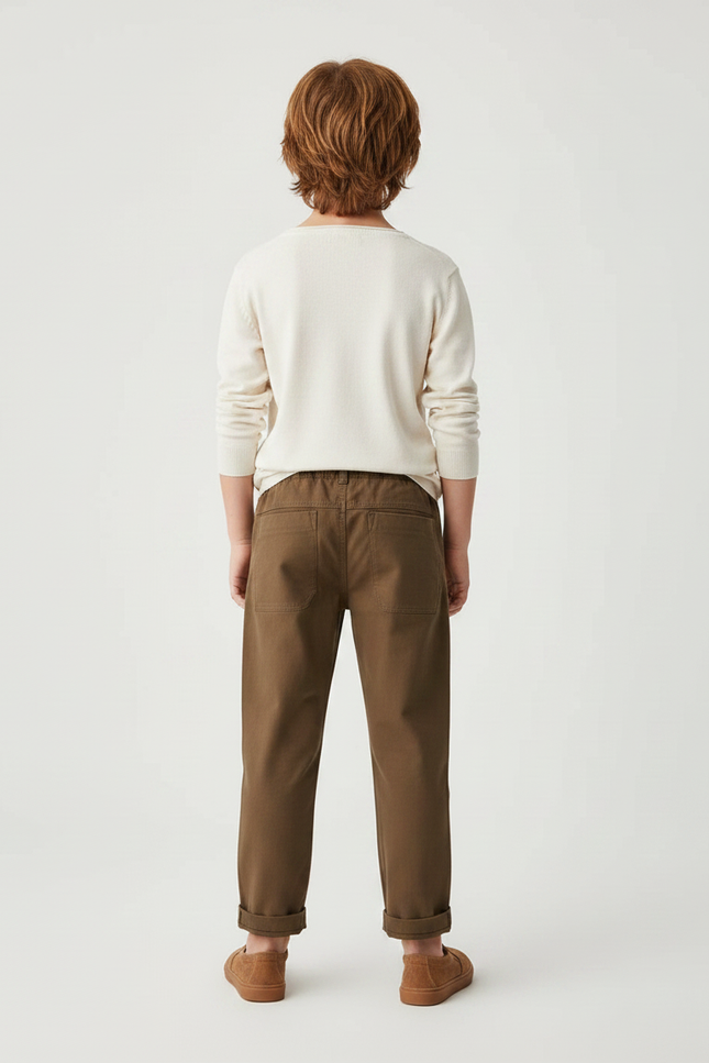 Pantalon Carpenter Marron - Kaki Toile - vue 2