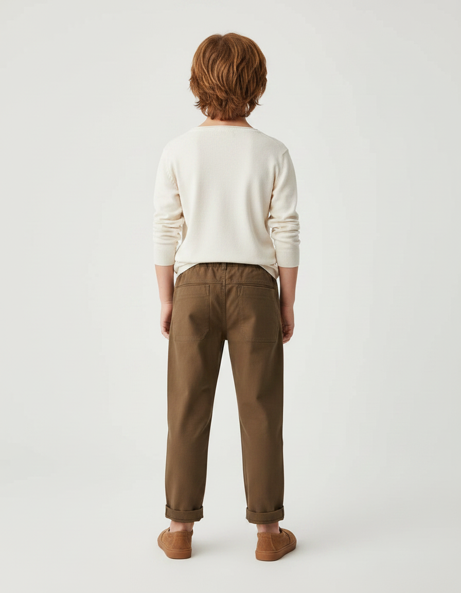 Pantalon Carpenter Marron - Kaki Toile - vue 2