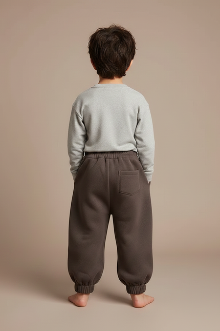 Pantalon Marron Polaire Ample Chaud Hiver Enfant - Molleton - vue 2