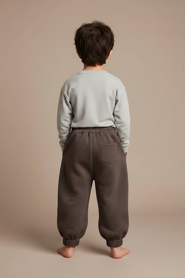 Pantalon Marron Polaire Ample Chaud Hiver Enfant - Molleton - vue 2