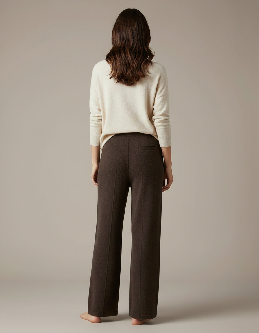 Pantalon Marron Tricoté Ample Décontracté Chaud - Maille - vue 2