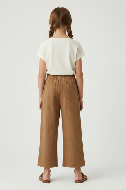 Pantalon Marron 78e9 - Coton - vue 2