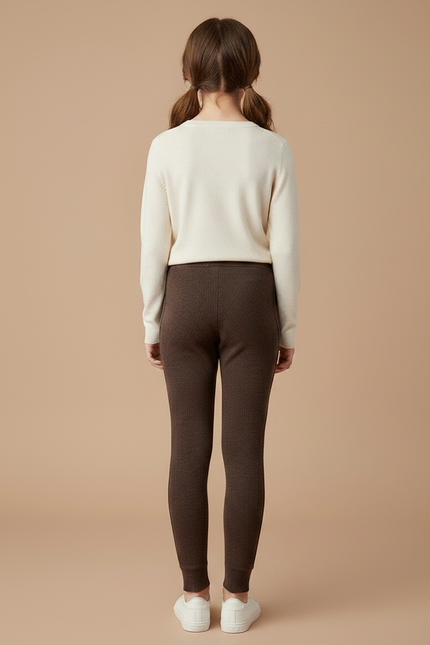 Pantalon Marron Côtelé Slim Cordon Décontracté Enfant - Cordé - vue 2