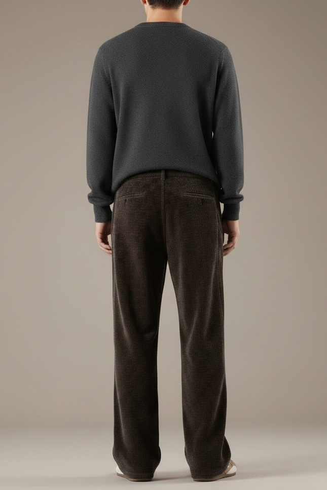 Pantalon Marron Côtelé Ample Décontracté Vintage - Cordé - vue 2