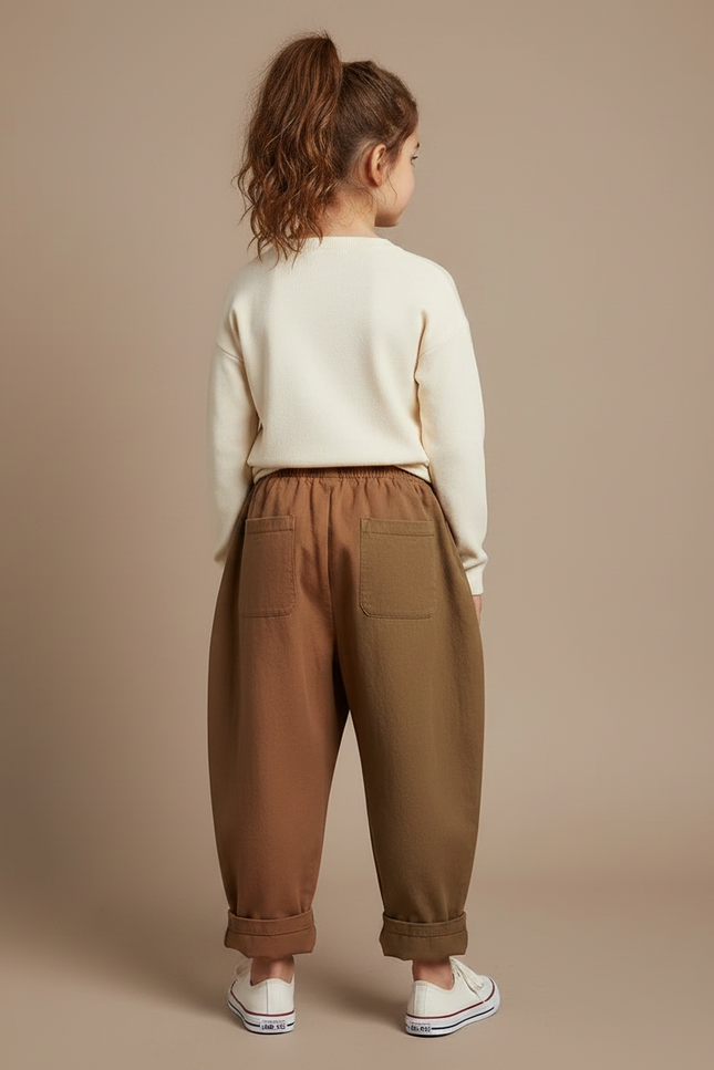 Pantalon Patchwork Marron - Multicolore Coton - vue 2