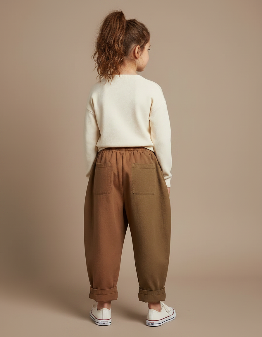 Pantalon Patchwork Marron - Multicolore Coton - vue 2