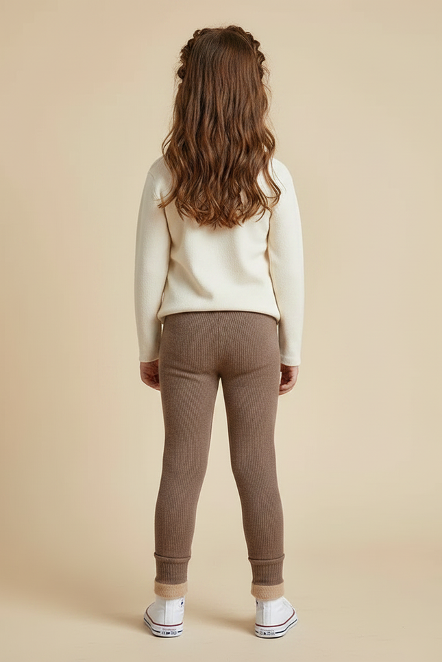 Pantalon Marron Côtelé Doublé Chaud Enfant Hiver - Cordé - vue 2
