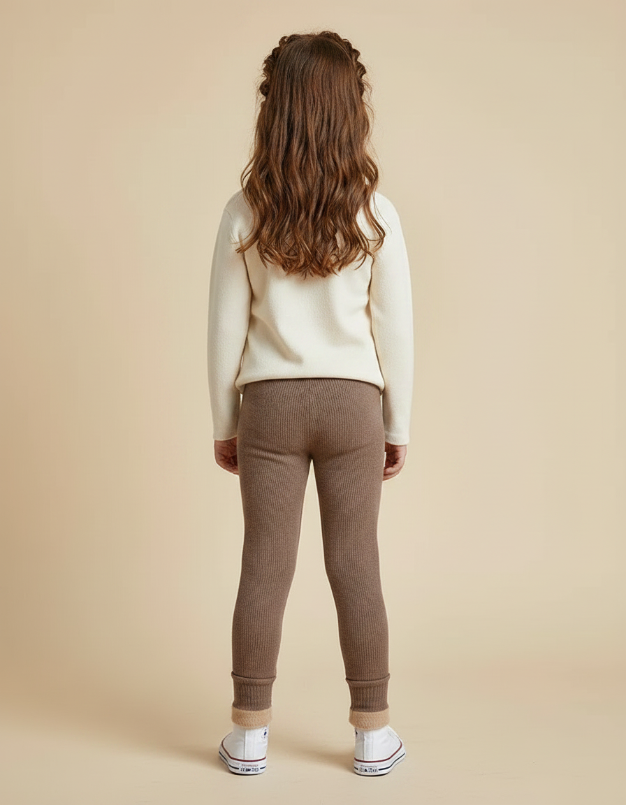 Pantalon Marron Côtelé Doublé Chaud Enfant Hiver - Cordé - vue 2