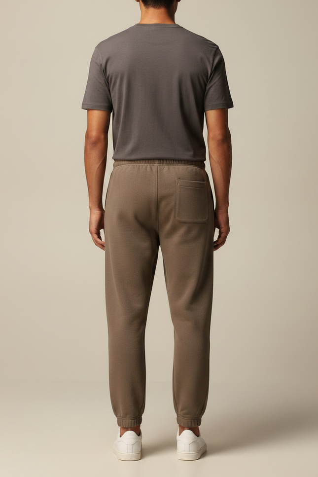 Pantalon Marron Ample Coton Décontracté Cordon Homme - Molleton - vue 2