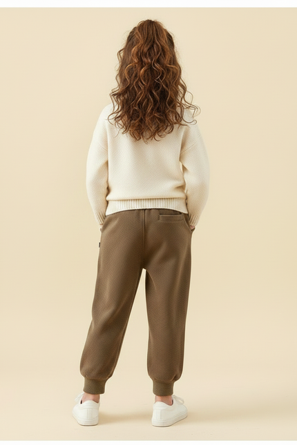 Pantalon Marron Molletonné Chaud Sport Décontracté Enfant - vue 2